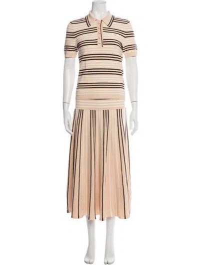 Pre-owned Zimmermann Striped Skirt Set In Neutrals