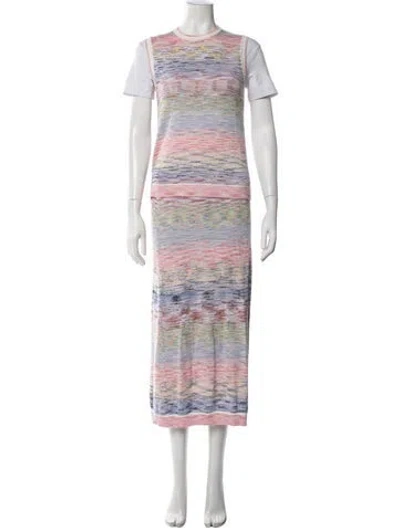 Pre-owned Zimmermann Striped Skirt Set In Pink