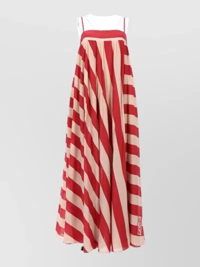 Zimmermann Striped Summer Dress Spaghetti Straps V Back In Red