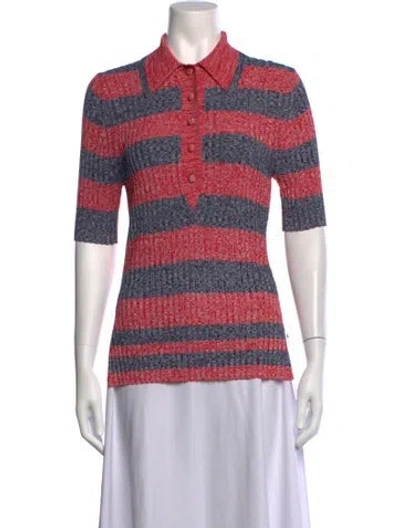 Pre-owned Zimmermann Striped Sweater In Red