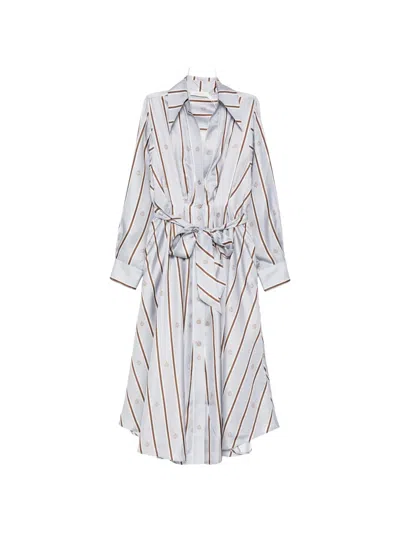 Zimmermann Striped Tie Dress In Blue