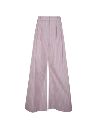 Zimmermann Striped Trousers In Purple