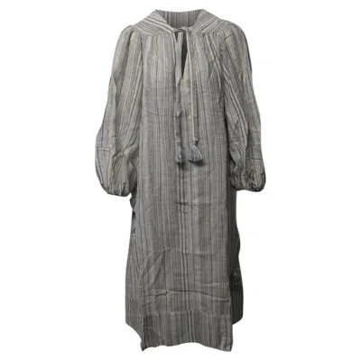 Pre-owned Zimmermann Striped Tunic Long Dress In Multicolor Cotton In Gray