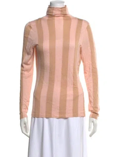 Pre-owned Zimmermann Striped Turtleneck Sweater In Pink