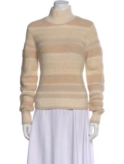 Pre-owned Zimmermann Striped Turtleneck Sweater W/ Tags In Neutral