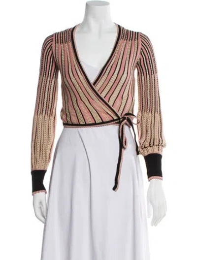 Pre-owned Zimmermann Striped V-neck Sweater In Multi