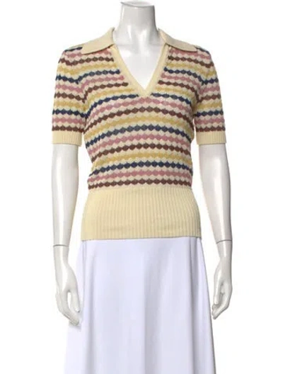Pre-owned Zimmermann Striped V-neck Sweater In Multicolor
