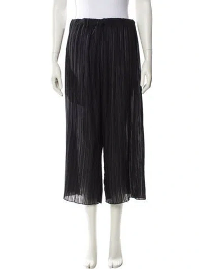Pre-owned Zimmermann Striped Wide Leg Pants In Black