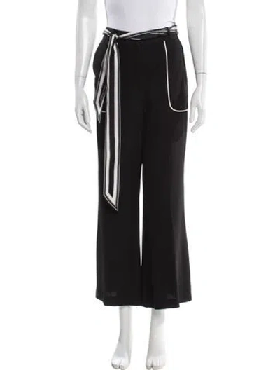 Pre-owned Zimmermann Striped Wide Leg Pants In Black