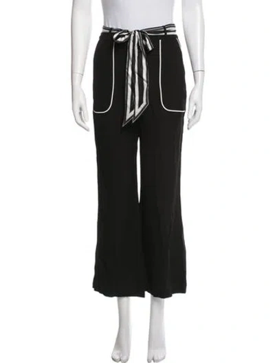 Pre-owned Zimmermann Striped Wide Leg Pants In Black