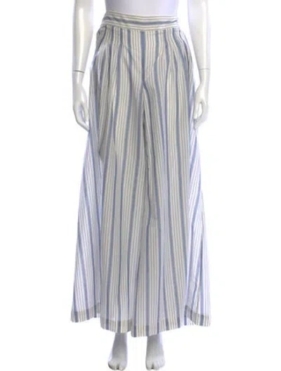 Pre-owned Zimmermann Striped Wide Leg Pants In Blue