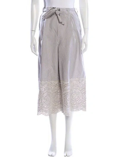 Pre-owned Zimmermann Striped Wide Leg Pants In Blue