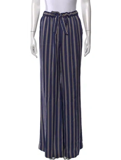 Pre-owned Zimmermann Striped Wide Leg Pants In Blue