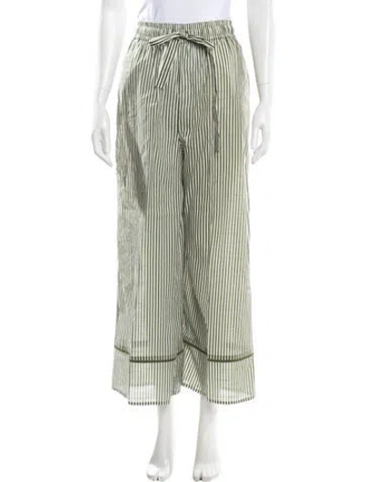 Pre-owned Zimmermann Striped Wide Leg Pants In Green
