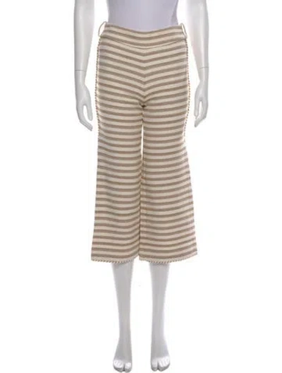Pre-owned Zimmermann Striped Wide Leg Pants In Neutral