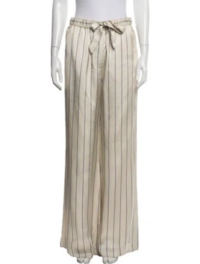 Pre-owned Zimmermann Striped Wide Leg Pants In Neutrals
