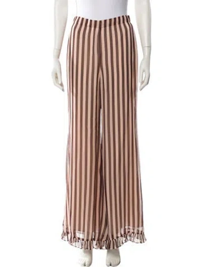Pre-owned Zimmermann Striped Wide Leg Pants In Pink