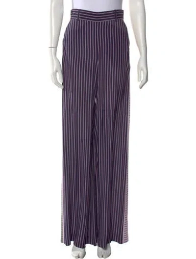 Pre-owned Zimmermann Striped Wide Leg Pants In Purple