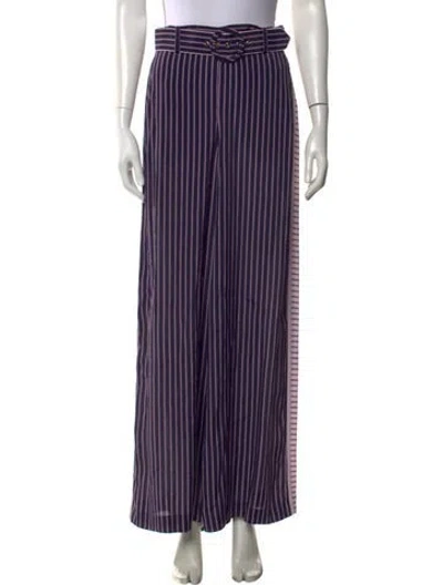 Pre-owned Zimmermann Striped Wide Leg Pants In Purple