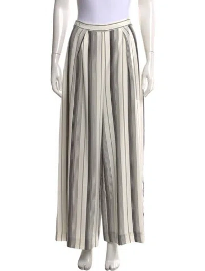 Pre-owned Zimmermann Striped Wide Leg Pants In White