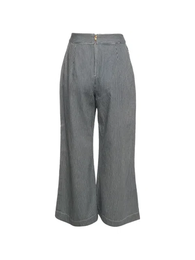 Pre-owned Zimmermann Striped Wide-leg Trousers In 蓝色