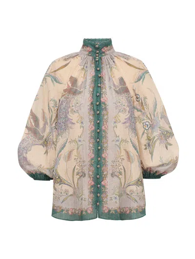 Zimmermann Stunning Mid-length Sleeve Shirt Dress In Size 0 In Multi
