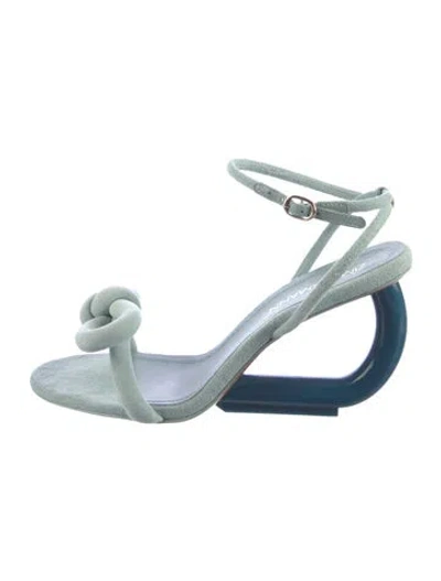 Pre-owned Zimmermann Suede Bow Accents Sandals In Blue