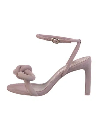 Pre-owned Zimmermann Suede Bow Accents Sandals In Purple