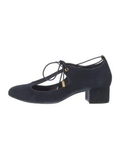 Pre-owned Zimmermann Suede Cutout Accent Pumps In Blue