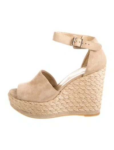 Pre-owned Zimmermann Suede Espadrilles In Neutral