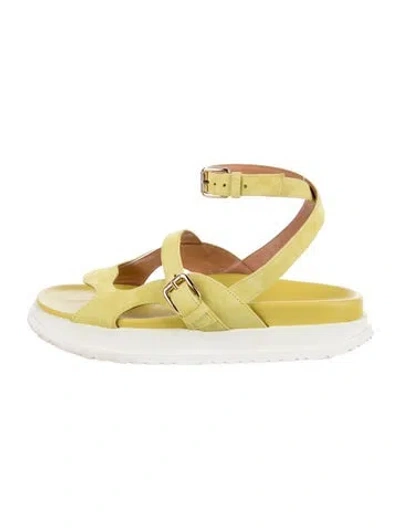 Pre-owned Zimmermann Suede Sandals In Yellow