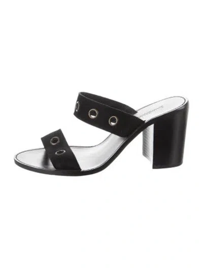 Pre-owned Zimmermann Suede Slides In Black