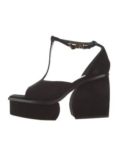 Pre-owned Zimmermann Suede T-strap Sandals In Burgundy