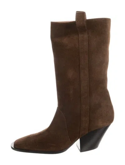 Pre-owned Zimmermann Suede Western Boots In Brown