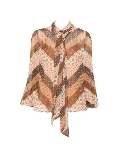 Zimmermann Sunray Collard Shirt In Multi