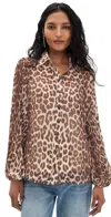 Zimmermann Sunray Collared Top Leopard In Multi