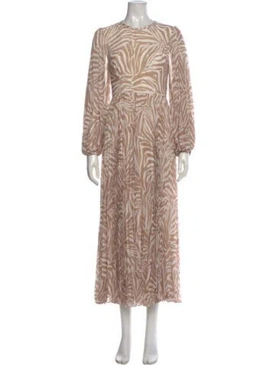 Pre-owned Zimmermann Sunray Long Dress In Neutral