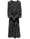Zimmermann Sunray Belted Printed Recycled Plissé-chiffon Midi Dress In Black