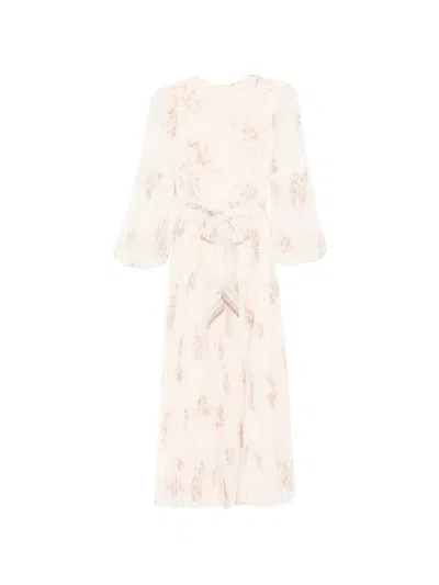 Zimmermann Sunray Midi Dress In Neutral