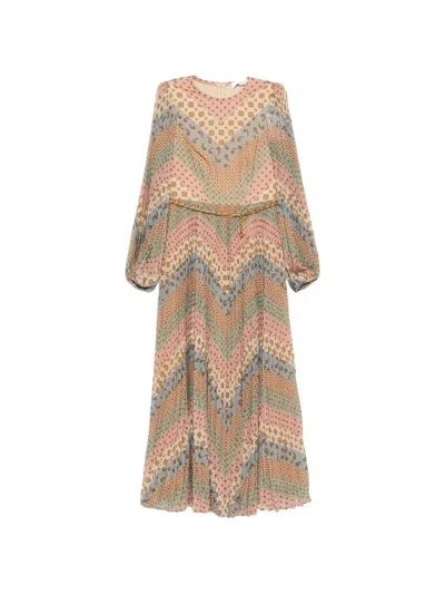 Zimmermann Sunray Paisley-print Pleated Midi Dress In Multi