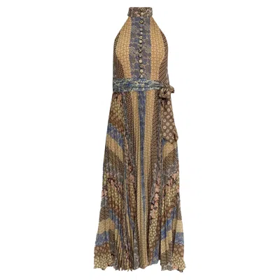 Zimmermann Sunray Picnic Dress In Multicolor Polyester In Brown