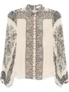 Zimmermann Sunray Pleated Blouse In Tea Paisley In Neutrals