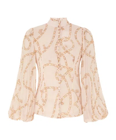 Zimmermann Sunray Pleated Blouse In Neutral