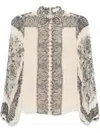 Zimmermann Sunray Pleated Blouse In Tea Paisley In Neutrals