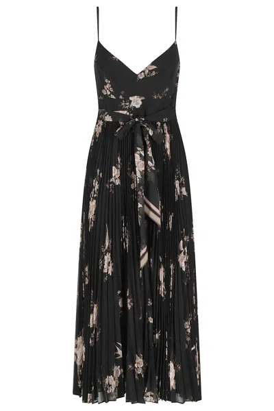 Zimmermann Sunray Pleated Picnic Dress In Black