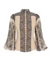 Zimmermann Sunray Pleated Blouse In Tea Paisley In Nude