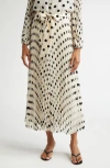 Zimmermann Sunray Maxi Skirt In Cream/black Dot