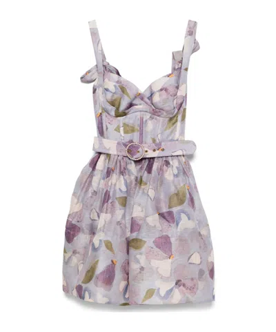 Zimmermann Dawning Mini Dress In Purple