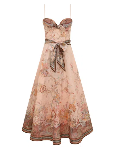 Zimmermann Suspender Dress In Pink