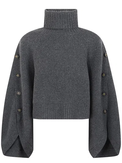 Zimmermann Sweater Buttoned "valiant" In Gray